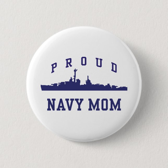 Navy Mom 2 Inch Round Button (Front)