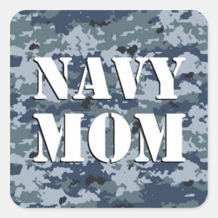 Navy Mom Camouflage Square Square Sticker