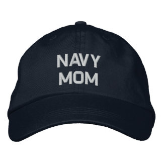 Navy Mom Embroidered Hat