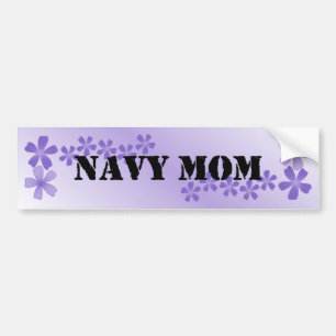 Navy Mom Lilac Bumper Sticker