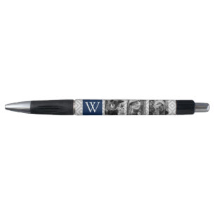 Navy Monogram and Photo Collage Pen