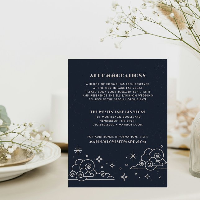Navy Moon & Stars Celestial Wedding Enclosure Card (Creator Uploaded)