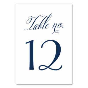 Navy Mr. & Mrs. Elegant Script Table Numbers