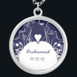 Navy Musical Wedding Bridesmaid Necklace<br><div class="desc">Keepsake Necklaces Choose either Silver Plated Gold Finish or Sterling Silver Unique Personalized Custom !st Christmas Gift Wedding Keepsake Wedding Party Necklaces - to change background colour - click customize - click edit - choose last tool in drop down menu and choose from one of the colours shown or enter...</div>