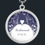 Navy Musical Wedding Bridesmaid Necklace<br><div class="desc">Keepsake Necklaces Choose either Silver Plated Gold Finish or Sterling Silver Unique Personalized Custom !st Christmas Gift Wedding Keepsake Wedding Party Necklaces - to change background colour - click customize - click edit - choose last tool in drop down menu and choose from one of the colours shown or enter...</div>