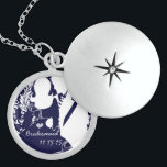 Navy Musical Wedding Bridesmaid Necklace<br><div class="desc">Keepsake Necklaces Choose either Silver Plated Gold Finish or Sterling Silver Unique 25th Anniversary Necklace or Personalized Custom 1st Christmas Gift Could Customize as Wedding Keepsake Wedding Party Necklaces Also - to change background colour - click customize - click edit - choose last tool in drop down menu and choose...</div>
