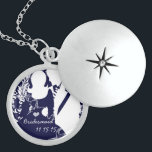 Navy Musical Wedding Bridesmaid Necklace<br><div class="desc">Keepsake Necklaces Choose either Silver Plated Gold Finish or Sterling Silver Unique 25th Anniversary Necklace or Personalized Custom 1st Christmas Gift Could Customize as Wedding Keepsake Wedding Party Necklaces Also - to change background colour - click customize - click edit - choose last tool in drop down menu and choose...</div>