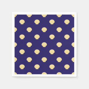 Navy napkins with scallop shells design 