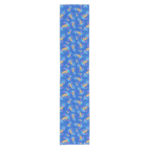 Navy Nautical Anchor Beach Coastal Short Table Runner