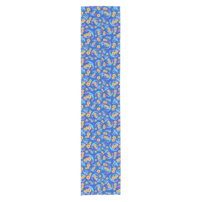 Navy Nautical Anchor Coastal Beach Short Table Runner (Front)