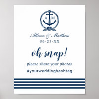Navy Nautical Anchor Monogram Oh Snap