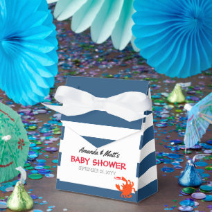 Navy Nautical Crab Baby Shower Favor Box