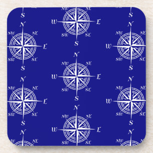Navy Nautical Sailing Compass Coaster
