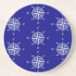 Navy Nautical Sailing Compass Coaster