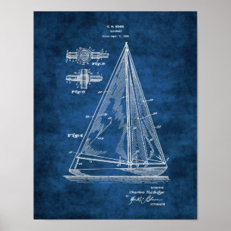 Navy Nautical Wall Decor Sailboat Patent #5