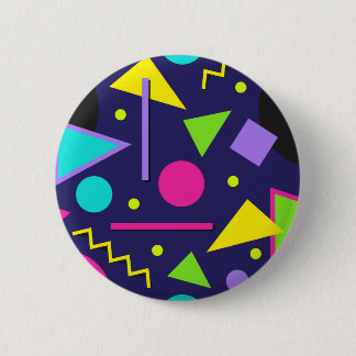 Navy Neon Abstract 2 Inch Round Button