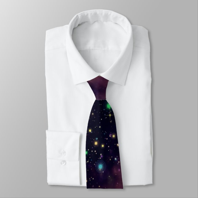 Navy  Night sky  stars, nigh Tie (Tied)