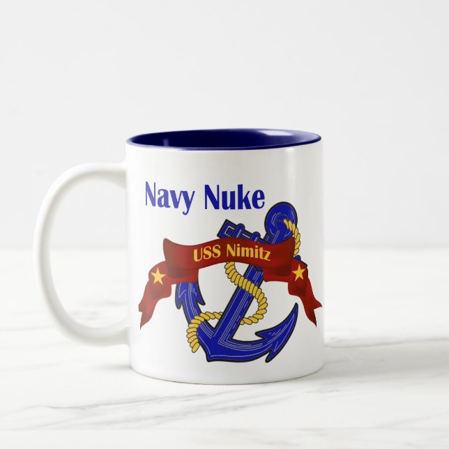Navy Nuke ~ USS Nimitz Two-Tone Coffee Mug (Left)