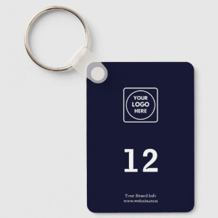 Navy Number   Modern Blue Hospitality Logo Design Keychain