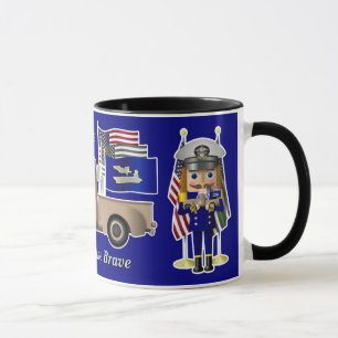 Navy Nutcracker with Little Military Truck Mug
