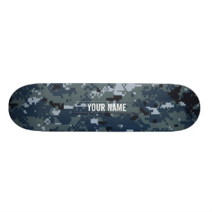 Navy NWU Camouflage Customizable Skateboard