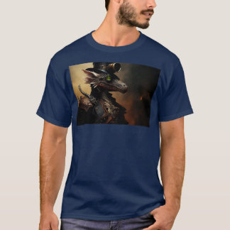 Navy Officer Steampunk Dragon T-Shirt