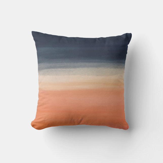 Navy Ombre Pattern Throw Pillow (Front)