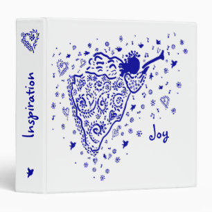 navy on white angel binder