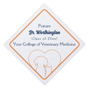 Navy, Orange, and White Veterinary Tassel Topper