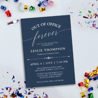 Navy Out of Office Forever Retirement Party Invitation