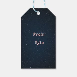 Navy Outer Space Gift Tag