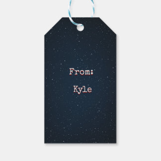 Navy Outer Space Gift Tag