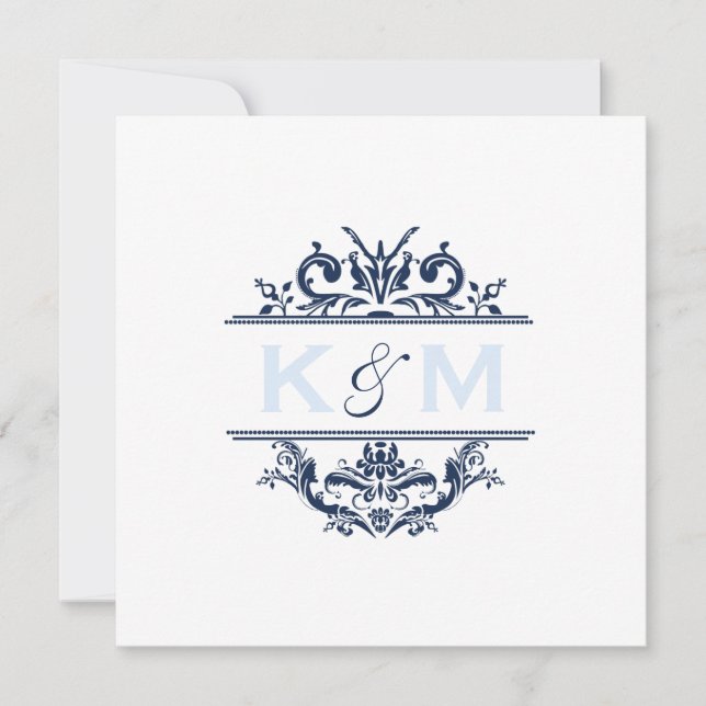 Navy & Pale Blue Special Request Invitation (Front)
