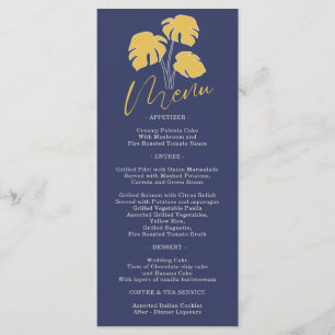 Navy Palm Tropical Botanic Leaf Menu