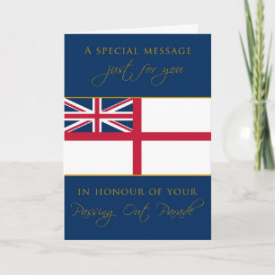 Navy Passing Out Congratulations White Esign Flag Card