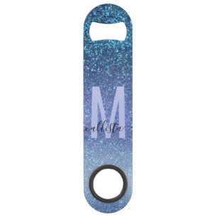 Navy Pastel Blue Triple Glitter Ombre Gradient Bar Key