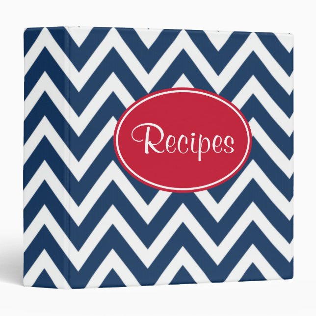 Navy Pattern Recipe Binder (Front/Spine)