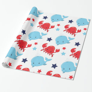 Navy pattern wrapping paper