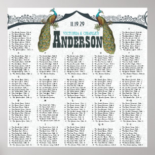 Navy  Peacock Love Bird Seating Chart