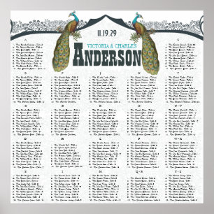 Navy  Peacock Love Bird Seating Chart