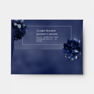 Navy Peony Assembly 4 x 6 Thank You Card Envelopes