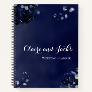 Navy Peony Assembly Wedding Planner Notebook