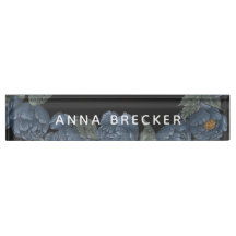 Navy Peony Floral Feminine Elegant, Dark