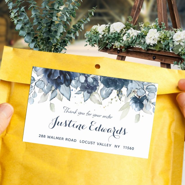 Navy Peony Silver Dusty Blue Eucalyptus Sticker (Creator Uploaded)