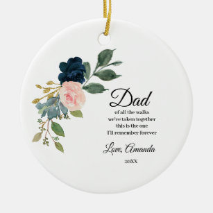 Navy Personalised Father of Bride Of all the walk Ceramic Ornament