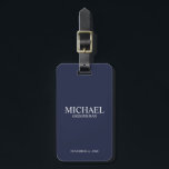 Navy Personalized Groomsman's Name and Monogram Luggage Tag<br><div class="desc">Modern Personalized Groomsman Gifts
featuring personalized groomsman's name,  title and wedding date in white classic serif font style on navy blue background.

Also perfect for Best Man,  Father of the Bride and more.</div>
