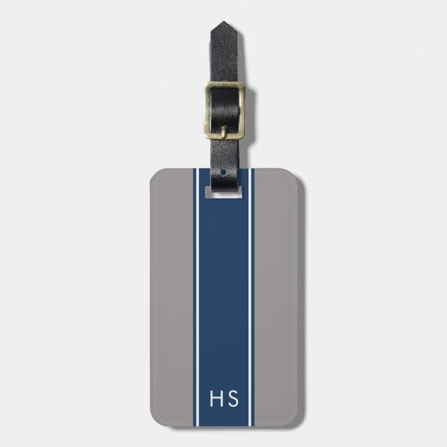 Navy Personalized Luggage Tag (Front Vertical)