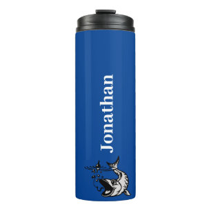 Navy Personalized Men's Fishing Thermal Tumbler