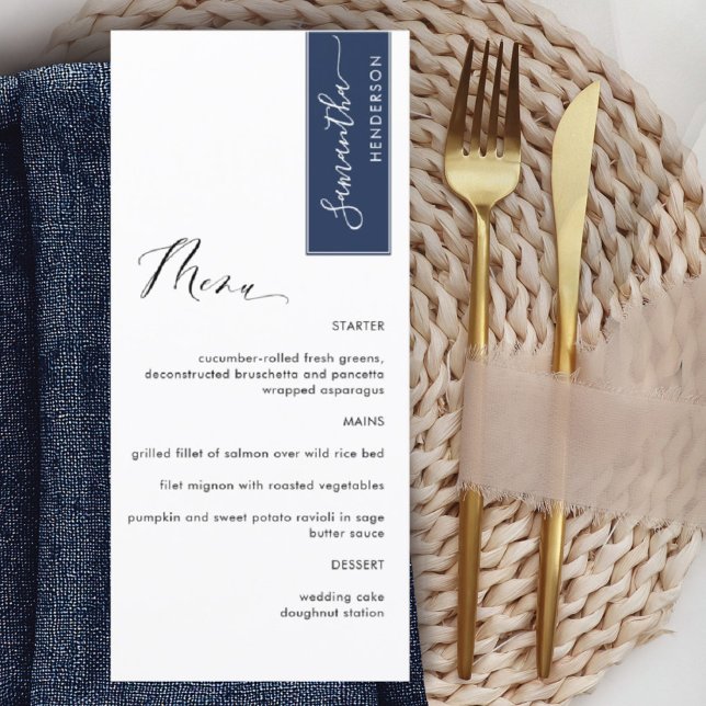 Navy personnalisée avec nom d'hôte Elegant Menu (Créateur téléchargé)