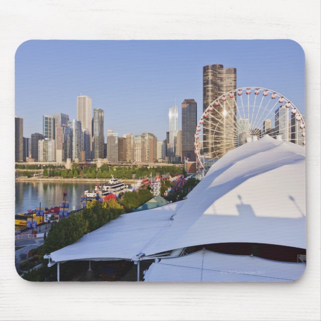 Navy Pier and Downtown Chicago Mouse Pad (Front)